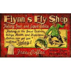  Vintage Signs   Flynns Fly Shop   Large 