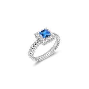  0.16 Cts Diamond & 0.48 Cts Tanzanite Cluster Ring in 14K 