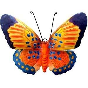  Brightly Hand Painted Butterfly Art Wall Hanging   Large 