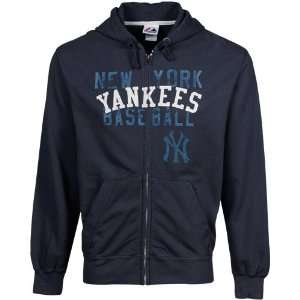  Majestic New York Yankees Navy Blue Fiery Fastball Full Zip Hoodie 