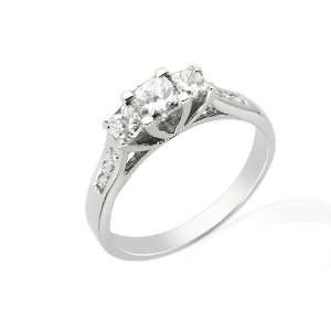  18ct White Gold Diamond Ring (0.88ct) Size 7 Jewelry