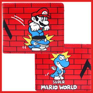 Super Mario Bothers Wallet Kids Bi Fold Wallet  Red  