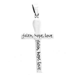    Silver Symbol of Life Faith Hope Love Ankh Cross Charm: Jewelry