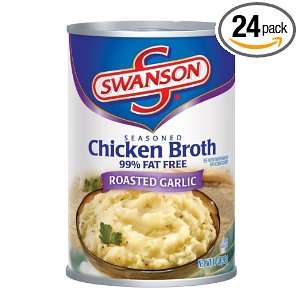 Swanson Seasoned Chicken Broth With Roasted Garlic, 14 Ounce Cans 