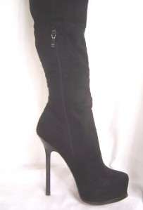 New BEBE Silvana Black Thigh Fold Over Boots 5 6 7 8 9  