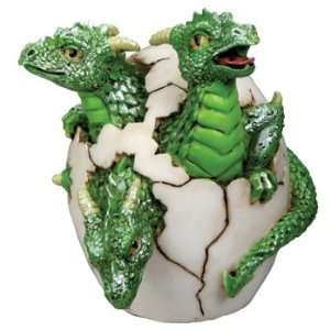 Headed Dragon Hatchling Collectible Figurine Statue Sculpture Figure 