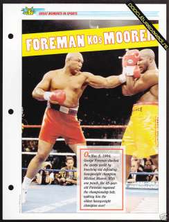GEORGE FOREMAN VS MICHAEL MOORER KO Boxing 8x10 CARD  