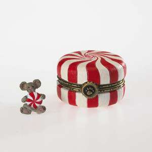 Boyds Bears 1E Sugars Peppermint Candy Treasure Box w/Mintley 