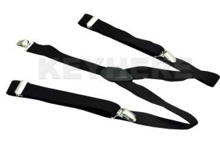    on Adjustable Unisex Pants Y back Suspender Braces Black Elastic