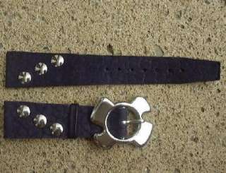 Blue suede 70s Nail style funky watch band 20 mm  