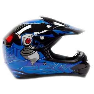   Youth Motocross ATV Dirt Bike MX Helmet Black/Blue, Small: Automotive
