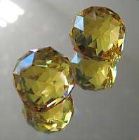 Swarovski Crystal (2) Topaz Sphere balls, 20mm, Logo  