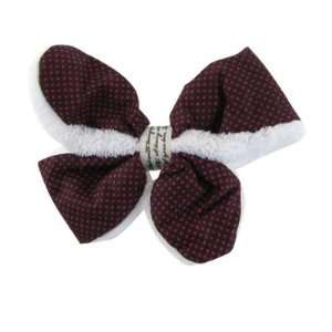   Lady Girl Red Dotted Coffee Color Bow 3 Alligator Hair Clip: Beauty