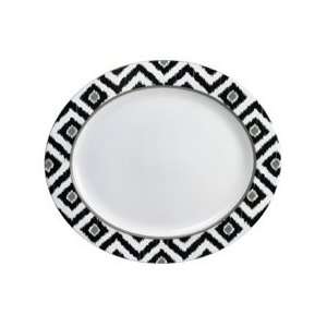  Mikasa Ikat Black Round Platter