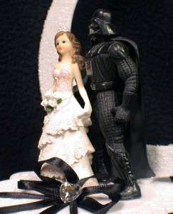 Star War Wedding Cake Topper Darth Vader LOT Glasses Kn  