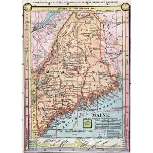  Monteith 1885 Antique Map of Maine