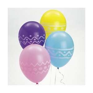    11 Easter Egg Print Latex Balloons (pack of 12): Toys & Games