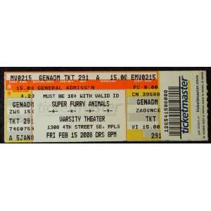  Super Furry Animals unused ticket Varsity Mpls 2008 