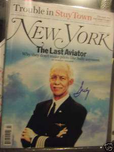 CHESLEY SULLY SULLENBERGER SIGNED NEW YORK MAGAZINE  