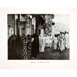  1907 Print India Asia Mumbai Bombay Bazaar Marketplace 
