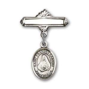  St. Frances Cabrini Charm and Polished Badge Pin St. Frances Cabrini 