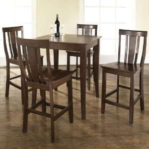  5 pc Pub Dining Set with Cabriole Leg and Shield Back 