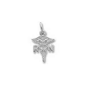 RN Caduceus Charm   Sterling Silver