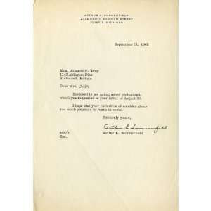 Arthur Summerfield U.S. Postmaster General Authentic Autographed 