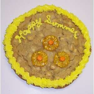   Chip Cookie Cake with Tropical Punch Orange Center Daisy Lollipop