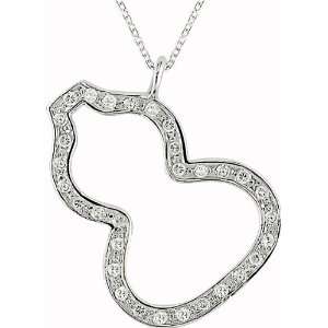  Sterling Silver Cubic Zirconia Calabash Necklace: Jewelry