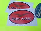MOTO GUZZI Black Lettering & Eagle 75mm Oval fairing stickers decals 2 