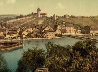 View of Schaffhausen, with the Munoth, Schaffhausen, Sw  
