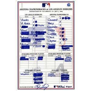   03 2005 Game Used Lineup Card (Jim Tracy Signed): Sports & Outdoors