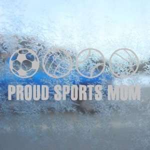  Proud Sports Mom Soccer Volley Ball Gray Decal Car Gray 