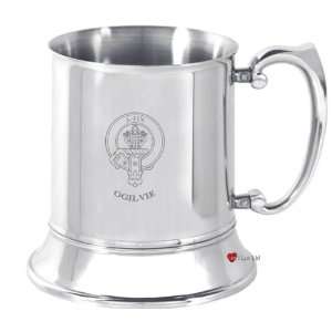  Ogilvie Clan Crest 16oz Stainless Steel Tankard: Patio 