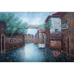  Quiet Venice Street Scene Oil Painting 24 x 36 inches 