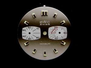 Vintage BWC Chronograph Watch Dial Valjoux 7733 Mens  