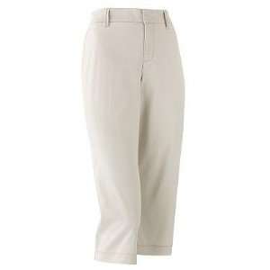   style Essential Solid Twill Capris, Oatmeal, Size 4 
