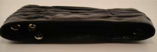 NEW Michael Kors Webster Wallet Clutch BLACK Leather Ruched Handbag 