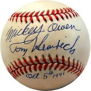 Mickey Owen & Tom Henrich Oct. 5th 1941 Autographed / Signed Baseball 