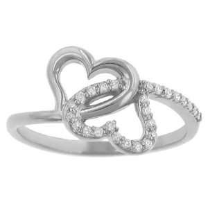  26 Stone Round Pave Set Heart Fashion Ring Diamond .13ct 