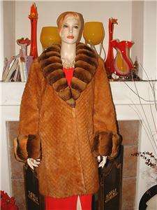 NEW GOLDEN COGNAC FEATHERED MINK & RANCHED GOLODEN COGNAC CHINCHILLA 