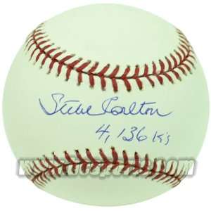 Steve Carlton Philadelphia Phillies Autographed MLB Baseball Inscribed 