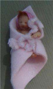 Tiny OOAK Handsculpted Sleeping Baby Girl, Anatomically Correct 1 DAY 