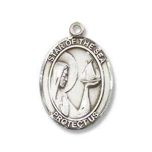   Sterling Silver Medal with 18 Sterling Chain Patron Saint of Sailors