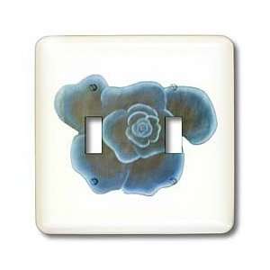 CherylsArt Flowers Art   Painted Blue Rose on White   Light Switch 