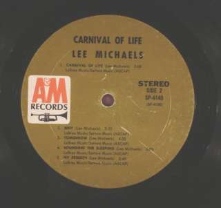 LEE MICHAELS Carnival of Life 1968 debut LP A&M SP 4140  