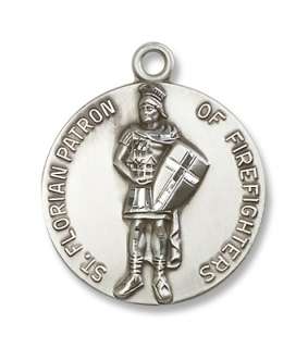 Sterling Silver St. Florian Medal Patron Protector Sain  