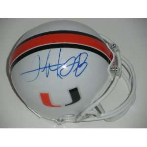  Clinton Portis Signed Miami Hurricanes Mini Helmet: Sports 