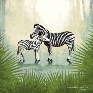    Zebra Jungle Safari Childrens Nursery Print